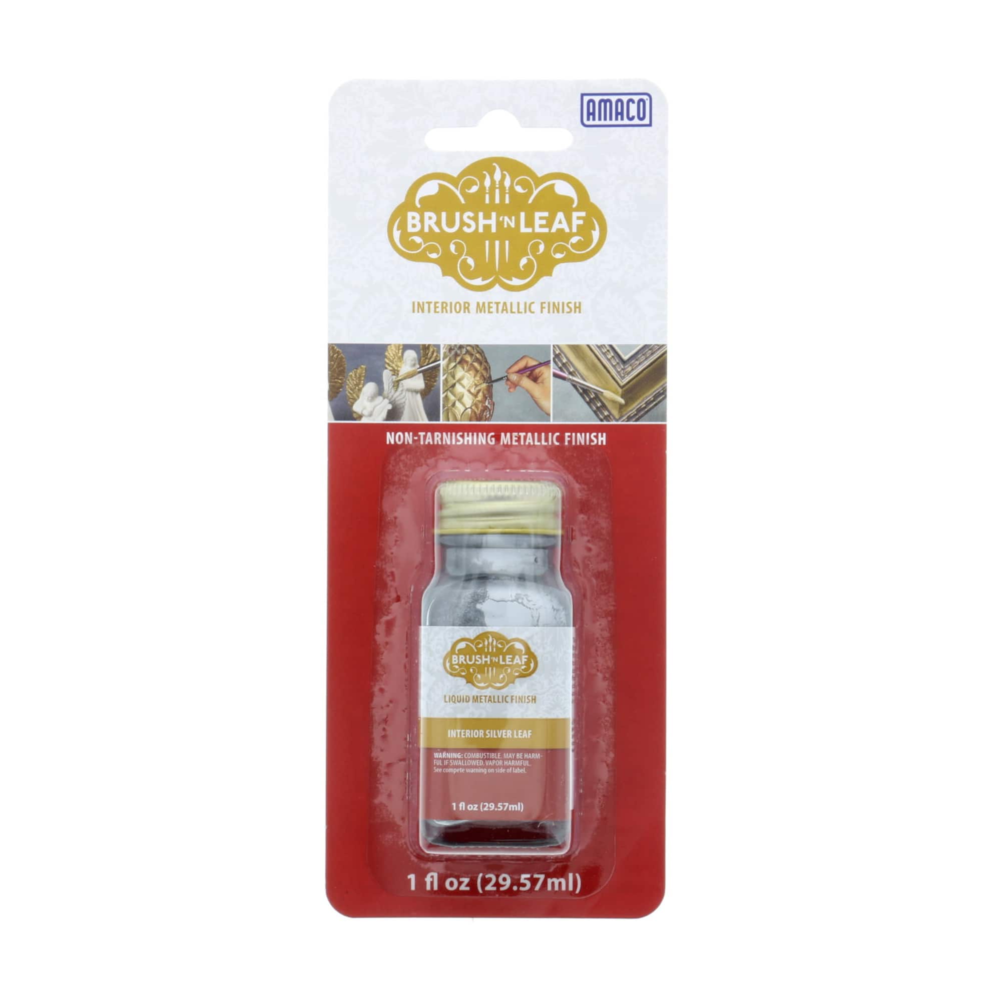 6 Pack: Amaco® Brush 'n Leaf Silver Leaf Metallic Paint